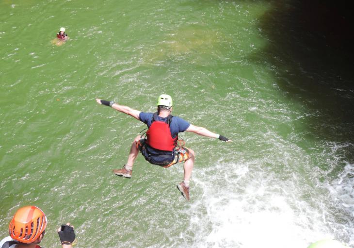 Cliff jumping in Canyoning tour in Da Lat